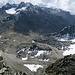 Tiefblick auf den Scalettapass und die Aufstiegsroute