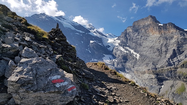 Am Übergang von der Trogegg zur Gspaltenhornhütte.