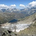 Dalla bocchetta si vede il ghiacciaio del Gannaretsch ed il Lai da Nalps