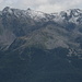 il monte Varadega: in basso,quasi al centro della foto,al limitare della frana sassosa,vi è ubicato il rifugio/bivacco Cros de l'Alp