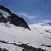 Blick vom Anseilplatz auf die Gletscherroute 