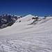 Blick vom Einstieg auf den Leone-Südgrat auf den zuvor überquerten Alpjergletscher 