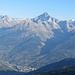 Zoomaufnahme Richtung Visp und dem dahinter fast 3300m aufragenden Bietschhorn 