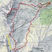 Rot unsere begangene Route<br />Gelb eingezeichtet unsere beabsichtige Route zum Lai Saletscha 