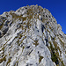 Griffige Kalkschrofen am Mont Gardy SE-Grat, über den die Normal- und einfachste Abstiegsroute führt