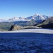 Rückblick über den Rutorgletscher zum Mont Blanc 