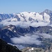 Blick zu den vergletscherten Bergen der Vanoise 