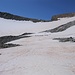 Der Glacier Lombard. Hier haben wir auf das namenlose Col (3236 m) zugesteuert. Der Schlussanstieg zur Aiguille du Goléon erfolgte über den Grat, der vom Col nach links zieht.