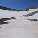 Der Glacier Lombard. Hier haben wir auf das namenlose Col (3236 m) zugesteuert. Der Schlussanstieg zur Aiguille du Goléon erfolgte über den Grat, der vom Col nach links zieht.