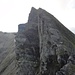 Blick auf die Abstiegsroute vom Rothorn (Plattig, brüchig, nass...)