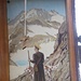 Une peinture dans l'oratoire rappelle le passage fréquent , jadis , de pélerins par ces cols perdus de haute montagne .            