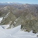 Rückblick zur Aufstiegsroute und zum zuvor bestiegenen Gipfel der Rochers de Mourti