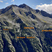 Les quatre alpages sur les flancs NW du Pizzo Straciugo (???? = Rote Tschuggu, en attendant un nom plus exact).