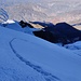 Unsere Spuren hoch zum Illimani