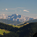 Zoom zu den Loferer Steinbergen vom Sattel zwischen Brandlberg und Spitzstein