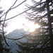 Etwa auf halbem Weg nach dem Abzweig vor der Gadenalpe zur Matonaalpe erreicht mich die Sonne
