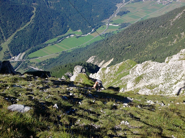 Aufstiegsflanke zur Kohlbergspitze - ziemlich mühsames Schrofengelände