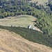 Die Alp Barlas-ch. Unten die Legföhren. Gemäss Karte führt ein Weg durch diese Föhren. Es lohnt sich diesen Weg zu suchen....