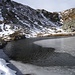 Der obere Kaltenbachsee ist bereits teilweise gefroren...