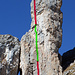 Ungefähre Position der Abseilpiste (22 + 22 + 10 Meter). Die mittlere (grüne) ist rund 20 Meter Überhängend (ohne Felskontakt) abzuseilen :-)