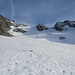 Auf dem Glacier de Tortin; darüber Seilbahnstation auf dem Mont Fort