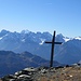 Gipfelkreuz gegen Mont Blanc