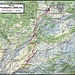 Karte mit meiner rot eingezeichneten Skitourenroute auf den Prodkamm (2006,1m). Die Tour ist nur interessant als Auftakt der Saison solange die Bergbahnen noch nicht in Betrieb sind.