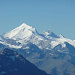Weisshorn, Zinalrothorn, Matterhorn und rechts davon das Ober Gabelhorn