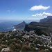 Blick Richtung Norden mit der Route rechts und oben rechts dem Tafelberg