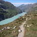 schwindelerregender Pfad überhalb des "Fjord" von Mauvoisin