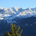 Blick zu Bergen der anderen Seite des Val d`Anniviers