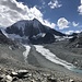 der Glacier de Cheilon ist von vielem Geröll überschüttet