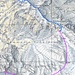 Kartenausschnitt 1, eingezeichnete Route:<br />blau: T3, Äugi - Ammertenspitz weissblauweiss, Abstieg zum Ammertenpass weissrotweiss markiert.<br />violett: T4, unmarkiert über viel Geröll