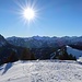 Tiefstehende Wintersonne über der Leilachspitze.