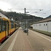 Start am Bahnhof Forbach. Der hinten sichtbare Bergvorsprung ist der Eckkopf, mein erstes Wanderziel.