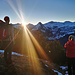 Sonnenaufgang über den angezuckerten Bergen