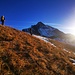 bei bestem Wetter in der warmen Sonne hinauf in richtung Biberkopf