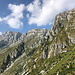 Unterwegs zwischen Jezero v Lužnici und Planina Leskovca - Blick entlang der Flanken von Batognica, Srednji vrh, Mali vrh und Maselnik/Leskovški vrh bis zum Krn.