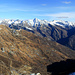 Looking over to Madone from Cima della Trosa, there is almost no snow on the south side all the way up