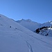 Erste Steilpassage mit Aussicht auf den Langrain