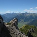 im Abstieg von der Zugspitze, Blick nach Lermoos zum Skigebiet Grubigstein