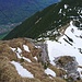 Rückschau vom Gipfel in den nördlichen Sattel