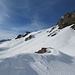 Blick bei der Abfahrt westwärts: dort sieht man auch Skispuren.