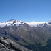 Vorne in der Mitte das Oberrothorn, hinten Rimpfischhorn, Strahlhorn und Monte Rosa