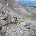 Die  letzte Rinne in  Aufstieg zur Griestalerspitze,2622m.
