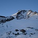 Aussicht auf unser erstes Gipfelziel vom nächsten Tag, die Vincentpyramide 4215 m, links die Gnifetti-Hütte