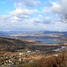 Blick zum jezero Milada, einem rekultivierten Tagebaurestloch