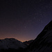 Unglaublich schöne Morgenstimmung im Val Torta mit dem "W" des Sternbilds Cassiopeia in Nordosten! Doch es sollte noch 1¼ Stunden dauern bis zum Sonnenaufgang.