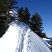 Der Abstieg zum Schweinbergsattel ist im Winter zwar das forderndste Stück, zeitgleich aber auch landschaftlich beieindruckend