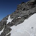 Unter dem Schnee sollte das zweite Kabel sein. Ich bin von der Fotostelle direkt auf den Grat gestiegen.